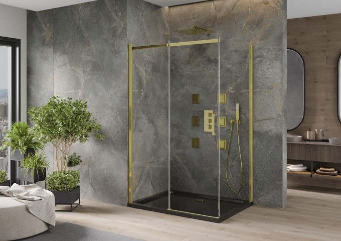 modernos mangos dorados para el baño